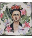 Carré polyester -Frida tropicale.