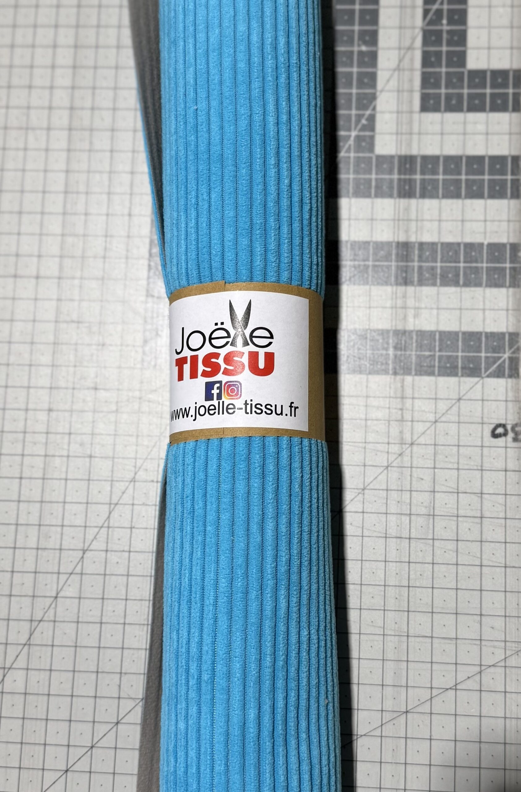 Ameublement -velours cotelé turquoise
