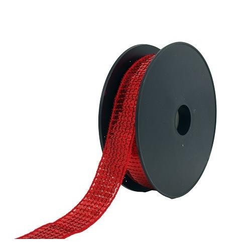 Mercerie - Paillettes carré 24 mm rouge