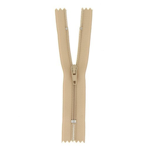 Mercerie - Fermeture à glissière beige foncé non séparable