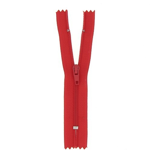 Mercerie - Fermeture à glissière rouge non séparable