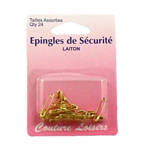 Mercerie - Épingles de sécurité laiton tailles assorties