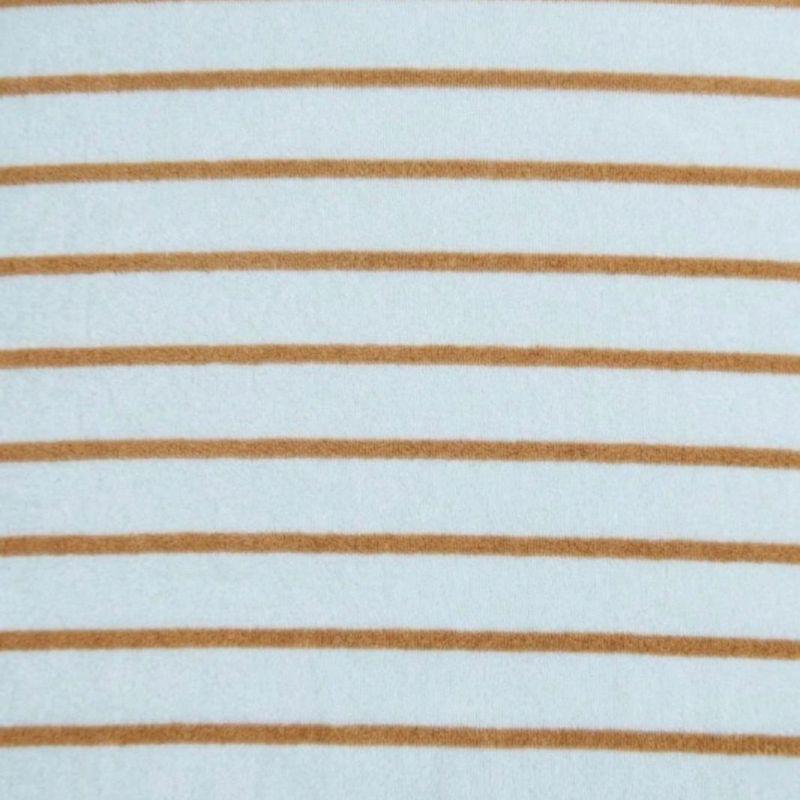 Éponge - maille bouclée celadon rayure caramel