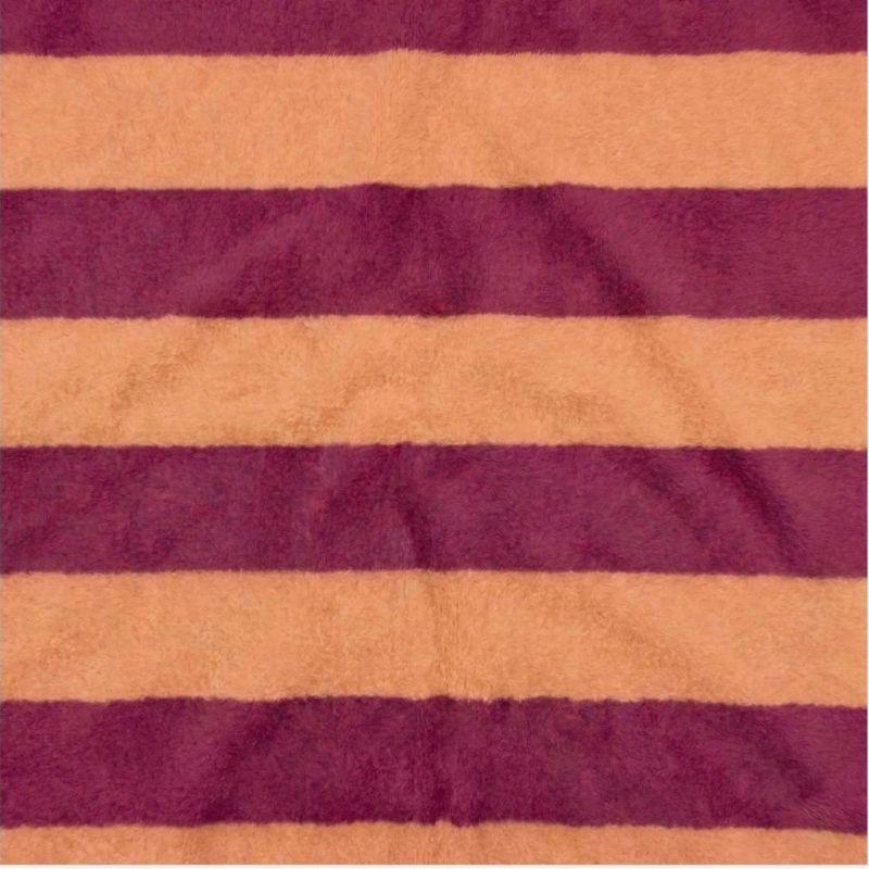 Éponge - maille bouclée abricot rayure bordeaux