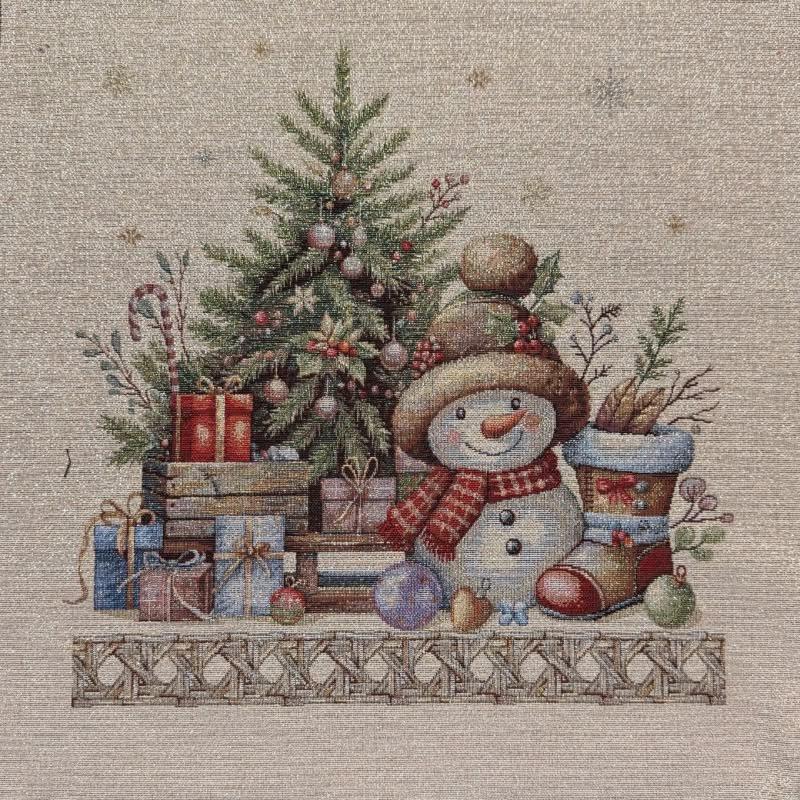 Carré -Bonhomme de neige sapin lurex