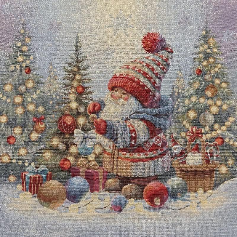 Carré -Lutin sapin lurex