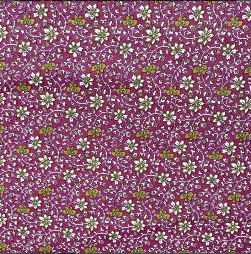 Coton150- Goa violet motif kaki