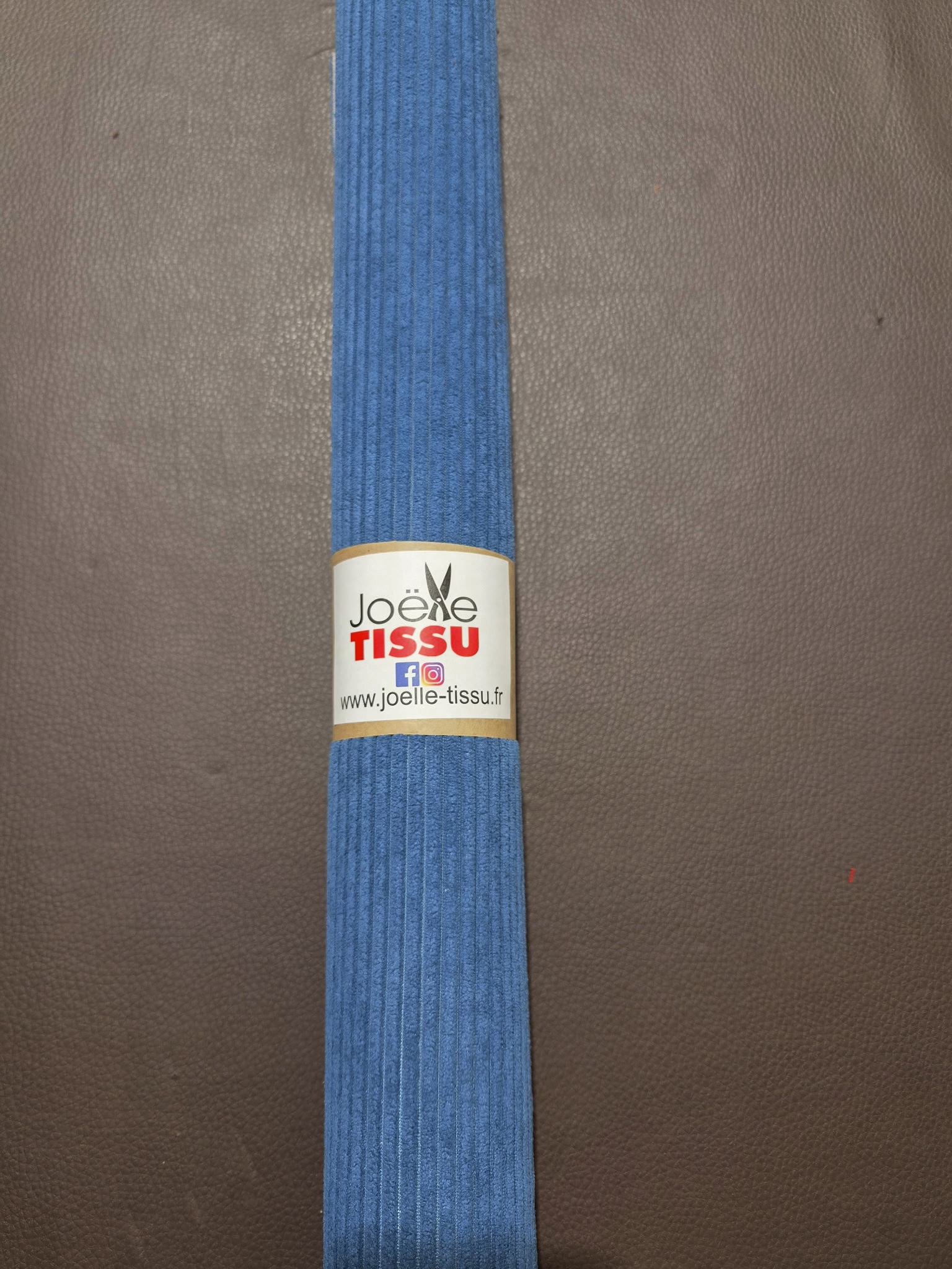 Coupon velours cottelé - bleu jeans