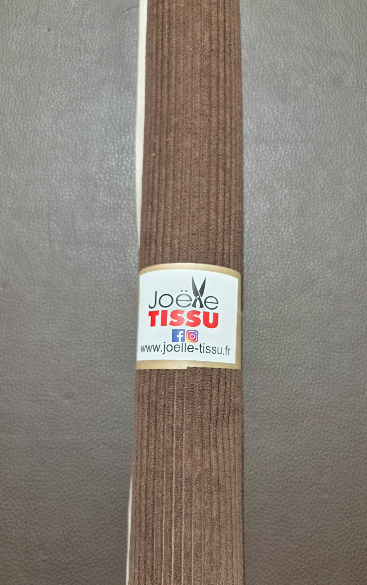 Coupon velours cottelé -  chocolat